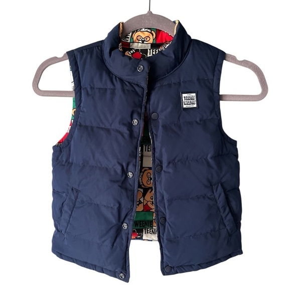 Teenie Weenie Reversible Puffer Vest Children 6-7 Years Old Blue Red Unisex - Picture 3 of 11